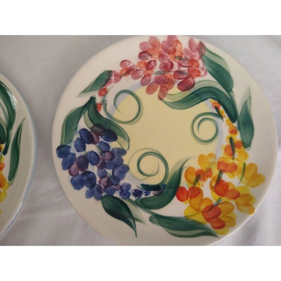 Set Of 2 Gail Pittman 7 1/2" Garden View Salad Dessert Plates Hand Painted 1999 - Picture 14 of 16